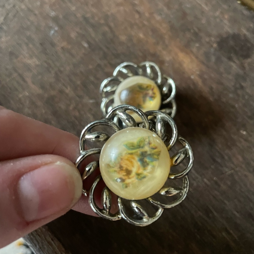Antique clip on ear rings